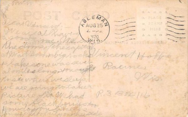 Ableman Wisconsin Business Block Real Photo Vintage Postcard U5902 - Image 2