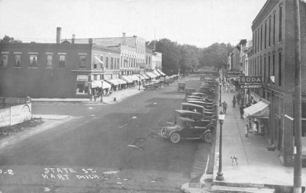 Hart Michigan State Street Real Photo Vintage Postcard U5907