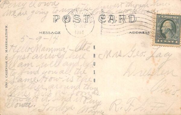 Perry Iowa Second St. South, 5 & 10 Cent Store Real Photo Vintage Postcard U5911 - Image 2