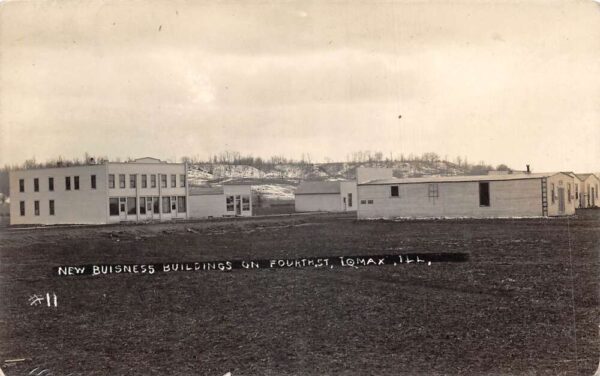 Lomax Illinois New Business Buildings , 4th St., Real Photo Vintage PC U5934