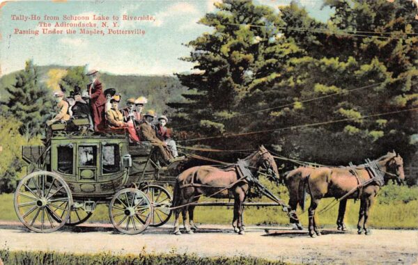 Pottersville New York Tally-Ho, Coach From Schroon Lake To Riverside PC U5960