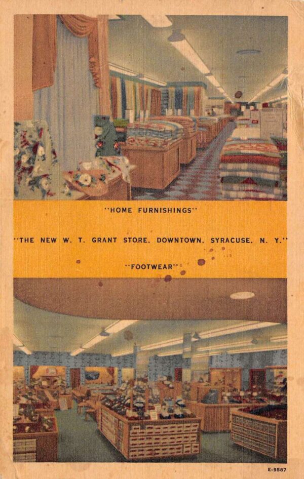 Syracuse New York W.T. Grant Store, Multi-View Linen Vintage Postcard U6034