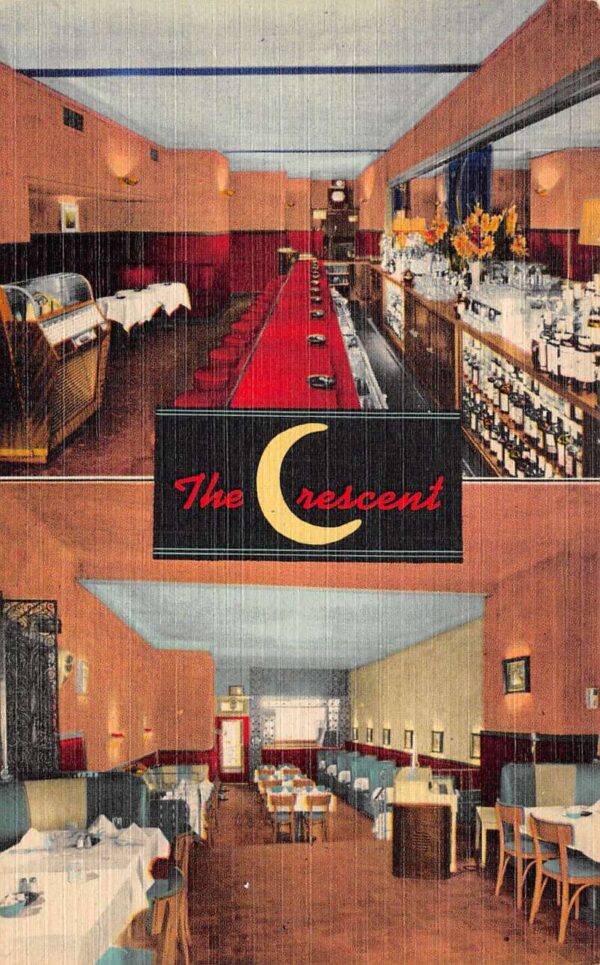 Brooklyn New York Bonner's Crescent Restaurant Multi-View Linen Vintage PC U6061