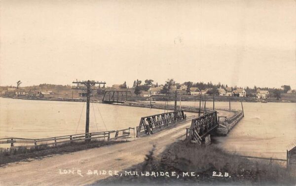 Millbridge Maine Long Bridge Real Photo Vintage Postcard AA68978