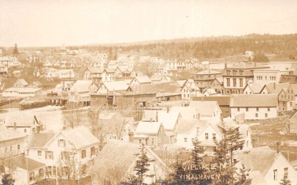 Vinalhaven Maine Village Birds Eye View Real Photo Postcard AA68995