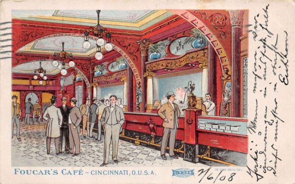Cincinnati Ohio Foucar's Cafe Interior View Vintage Postcard AA68996