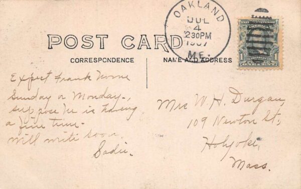 Oakland Maine Main Street Oakland Hotel Real Photo Postcard AA69002 - Image 2