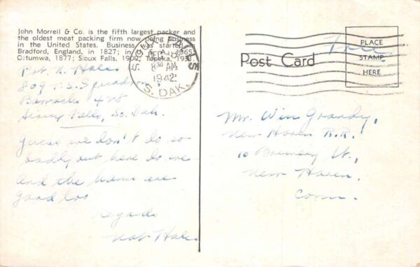 Sioux Falls South Dakota Morrell Cut Hams Food Advertising Postcard AA69011 - Image 2