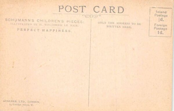 Perfect Happiness by Willebeek Le Mair Girl in Flower Field Postcard AA69017 - Image 2