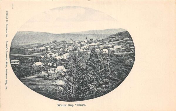 Delaware Water Gap Pennsylvania Village Scene Birds Eye View Postcard AA69027