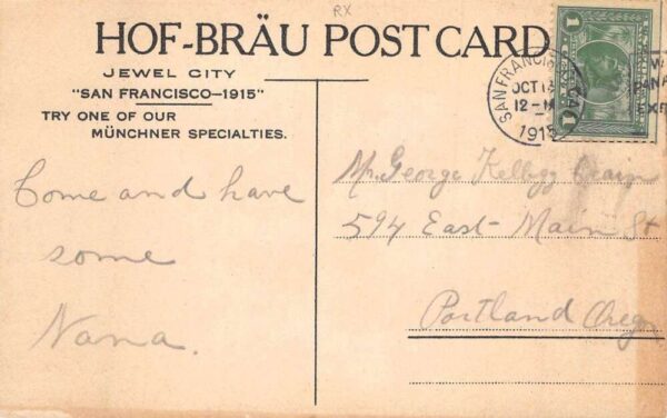 San Francisco California Hof Brau Cafe Advertising Girl Cooking Postcard AA69033 - Image 2