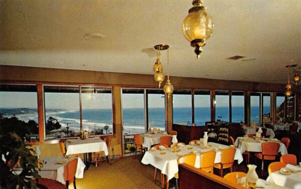 Agate Beach Oregon The Town House Restaurant Photochrome Vintage Postcard U6129