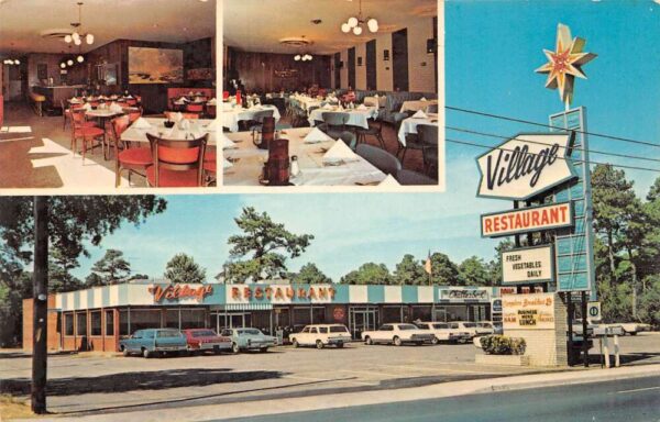 Myrtle Beach South Carolina Village Restaurant Multi-View Chrome Postcard U6130