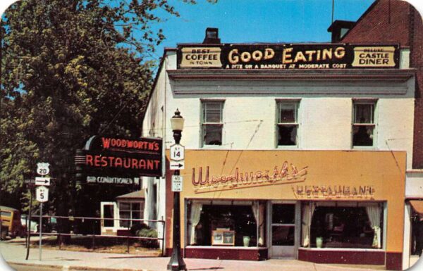 Geneva New York Woodworth's Restaurant Photochrome Vintage Postcard U6144