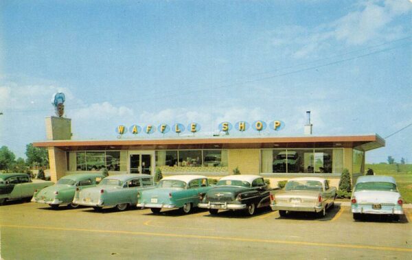 Schererville Indiana Sauzer's Waffle Shop Photochrome Vintage Postcard U6175