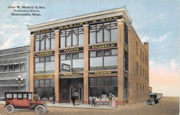 Minneapolis Minnesota John W. Masury & Son Paints, Color Lithograph PC U6190