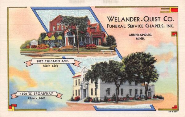 Minneapolis Minnesota Welander-Quist Co. Funeral Service Chapels,Multi-View Linen PC 7