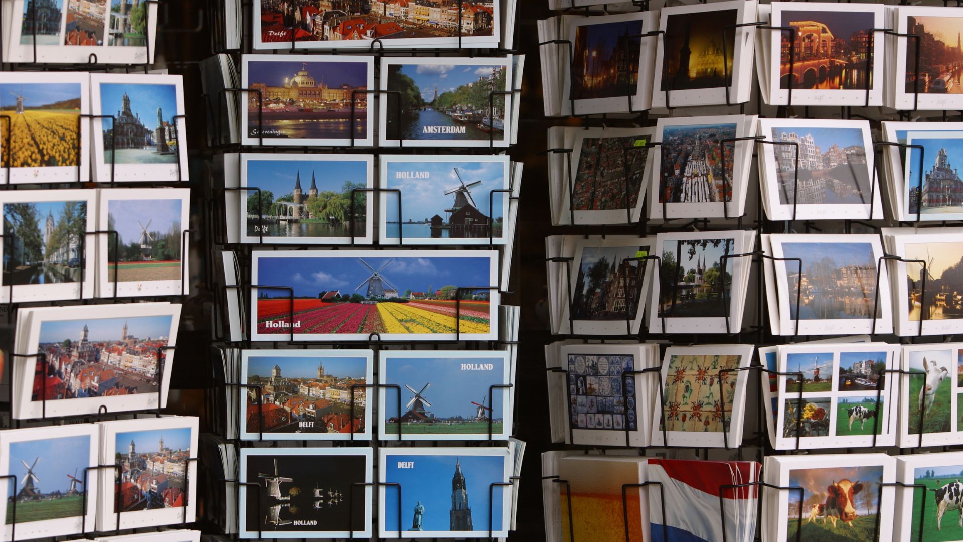 racks of postcards