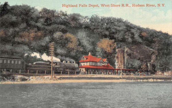 Hudson River New York Highland Falls Depot, West Shore R.R. Color Litho. PC U6212