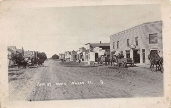 Inwood Iowa Main Street Real Photo Vintage Postcard AA69053