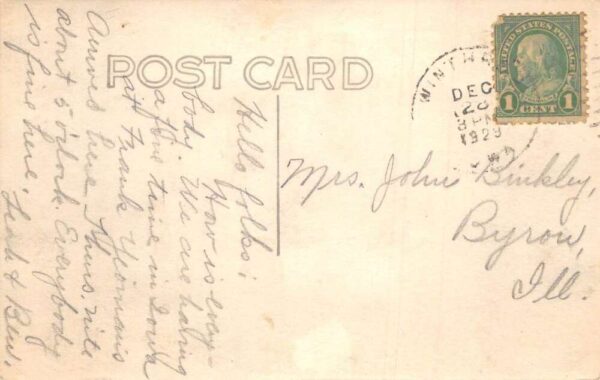 Winthrop Iowa Main Street Ford Car Dealership Real Photo Postcard AA69054 - Image 2