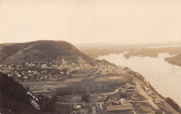 Lansing Iowa Birds Eye View Real Photo Vintage Postcard AA69083