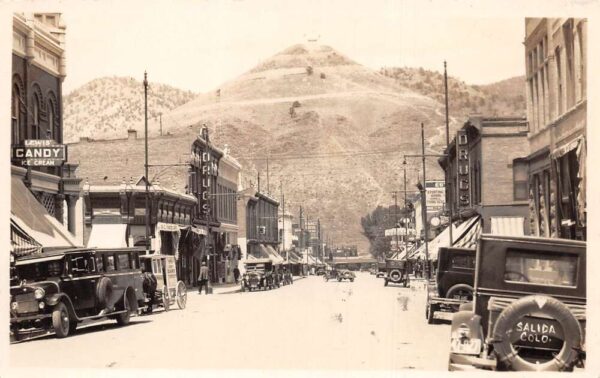 Salida Colorado Main Street Candy Ice Cream Sign Real Photo Postcard AA69100