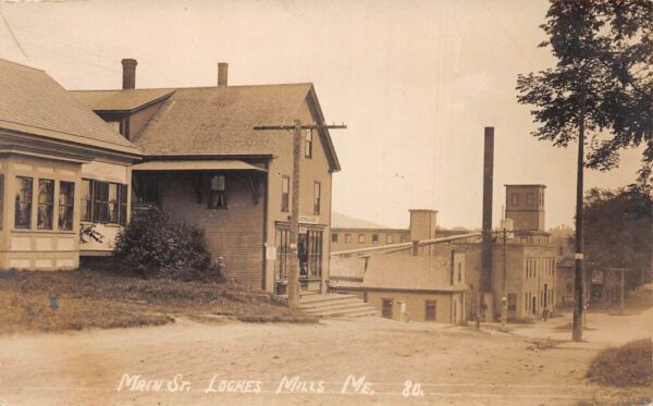 Lockes Mills Maine Main Street Real Photo Vintage Postcard AA69109