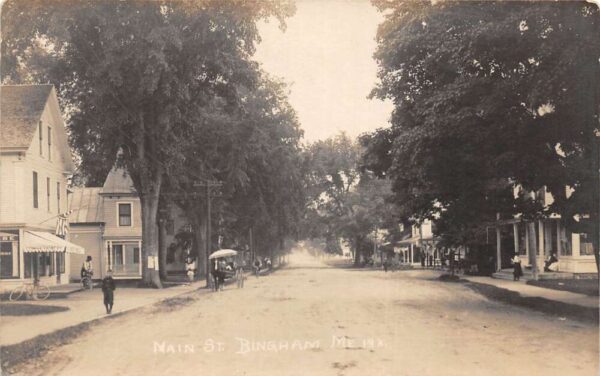 Bingham Maine Main Street Real Photo Vintage Postcard AA69122