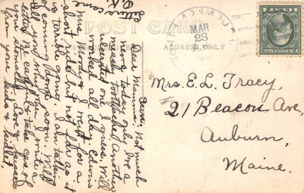North Monmouth Maine Main Street Real Photo Vintage Postcard AA69126 - Image 2