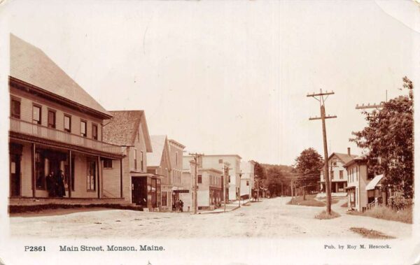 Monson Maine Main Street Real Photo Vintage Postcard AA69127
