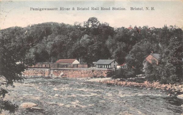 Bristol New Hampshire Pemigewassett River & Bristol R.R. Station PC U6237