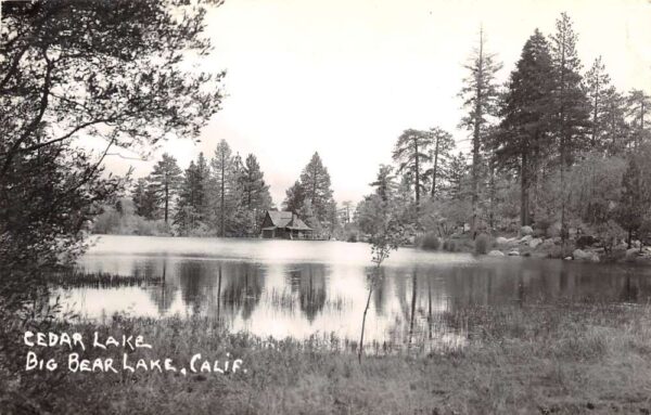 Big Bear Lake California Cedar Lake Real Photo Vintage Postcard U6281