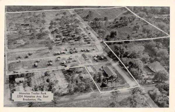 Bradenton Florida Manatee Trailer Park Aerial Photo Vintage Postcard U6304