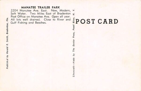 Bradenton Florida Manatee Trailer Park Aerial Photo Vintage Postcard U6304 - Image 2