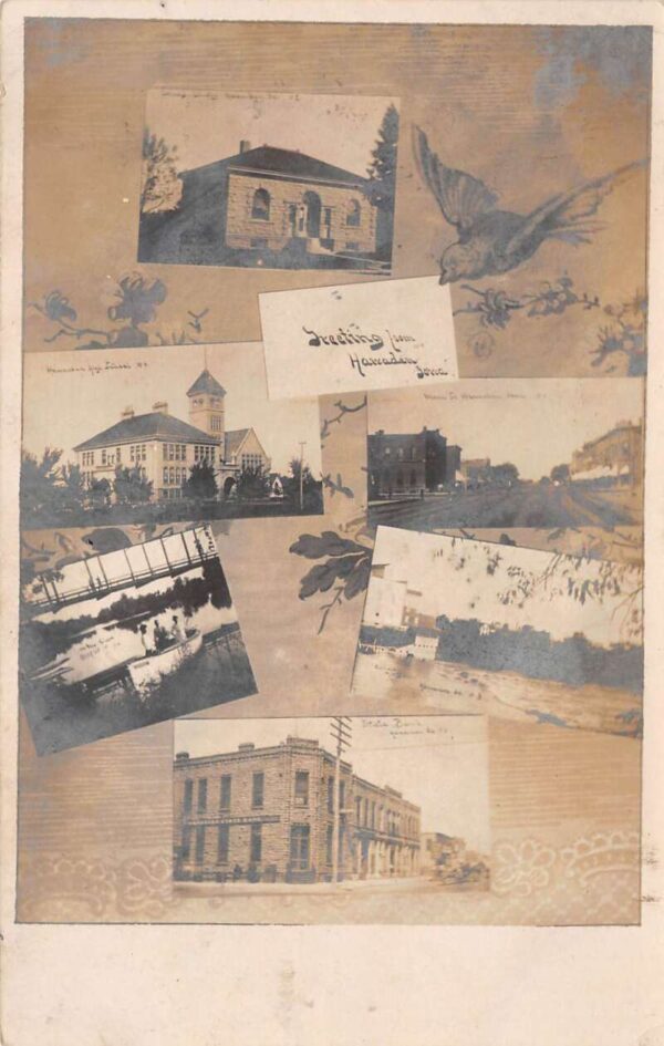Hawarden Iowa Greetings From Hawarden Multi-View Photo Vintage Postcard U6314