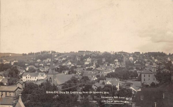 Wausau Wisconsin Bird's Eye View, Eastern Part Of Town, Real Photo PC U6321