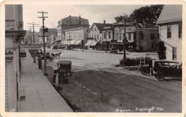 Dover-Foxcroft Maine Street Scene Real Photo Vintage Postcard U6329