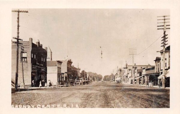 Grundy Center Iowa Town Scene, Real Photo Vintage Postcard U6333