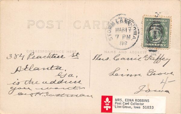 Storm Lake Iowa Bradford Hotel Real Photo Vintage Postcard U6339 - Image 2
