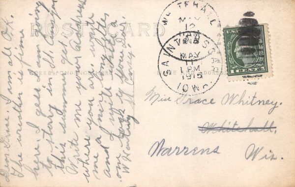 St. Ansgar Iowa Main Street, Looking East, Real Photo Vintage Postcard U6347 - Image 2