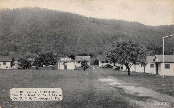 Coudersport Pennsylvania Lindy Cottages B/W Photo Print Vintage Postcard U6392