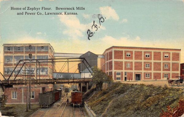 Lawrence Kansas Zephyr Flour, Bowersock Mills & Power CO. Vintage PC U6400