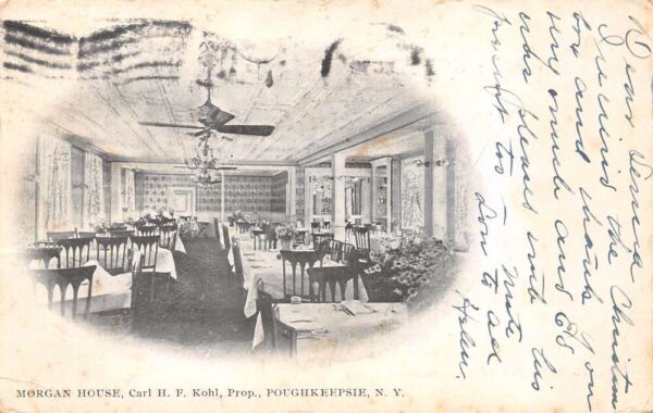 Poughkeepsie New York Morgan House Restaurant, Undivided Back Vintage PC U6417