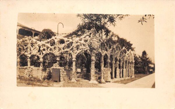 St Petersburg Florida Coral and Shell Fence Archway Real Photo Postcard AA69204