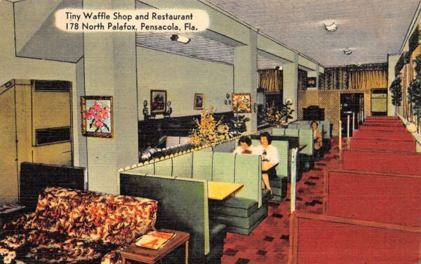 Pensacola Florida Tiny Waffle Shop and Restaurant Vintage Postcard AA69216