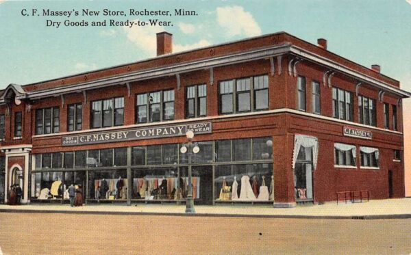 Rochester Minnesota C.F. Massey's Dry Goods & Clothing Color Litho. PC U6457