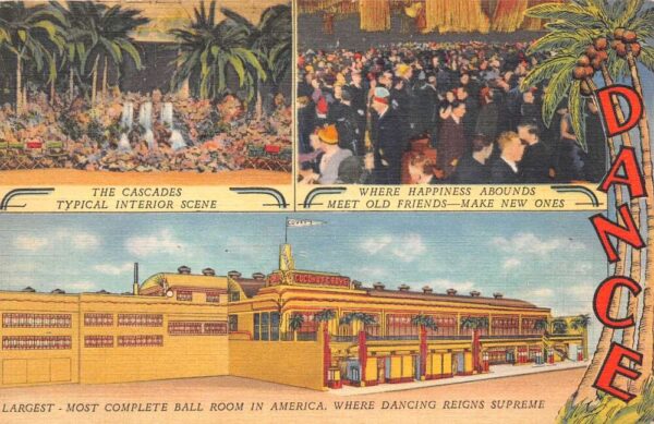 Salt Lake City Utah Coconut Grove Night Club Multi-View Linen Vintage PC U6460