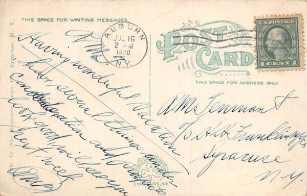 Auburn New York Lakeside Park Amusement Pavilions White Border Vintage PC U6462 - Image 2