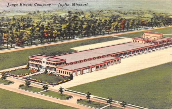Joplin Missouri Junge Biscuit Co. Aerial View, Linen Vintage Postcard U6466